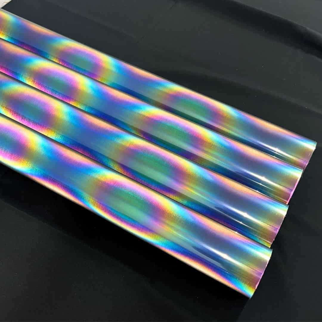 Película de vinilo reflectante de transferencia de calor arcoíris